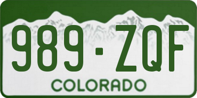 CO license plate 989ZQF