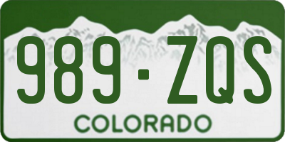CO license plate 989ZQS