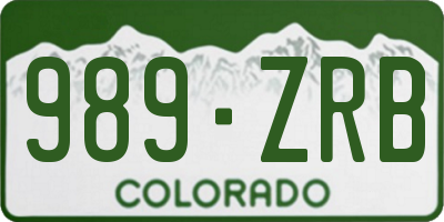 CO license plate 989ZRB