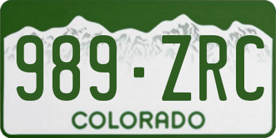 CO license plate 989ZRC