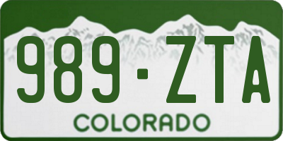 CO license plate 989ZTA