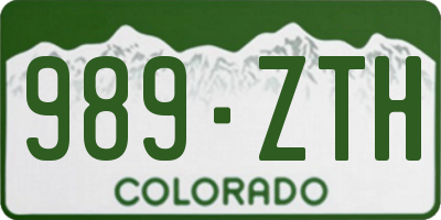 CO license plate 989ZTH