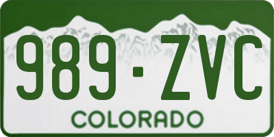 CO license plate 989ZVC