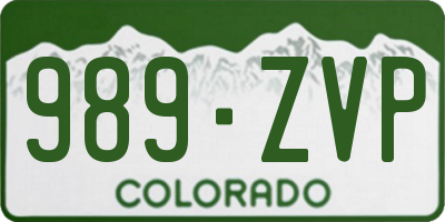 CO license plate 989ZVP