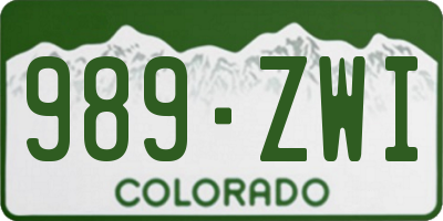 CO license plate 989ZWI