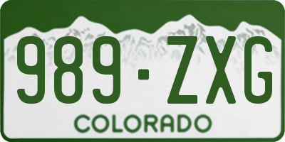 CO license plate 989ZXG