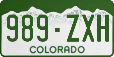 CO license plate 989ZXH