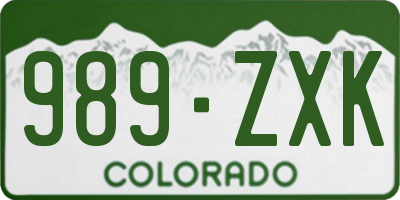 CO license plate 989ZXK