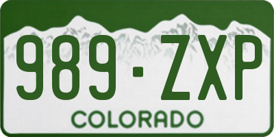 CO license plate 989ZXP