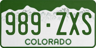 CO license plate 989ZXS