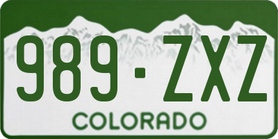 CO license plate 989ZXZ