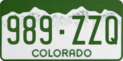 CO license plate 989ZZQ