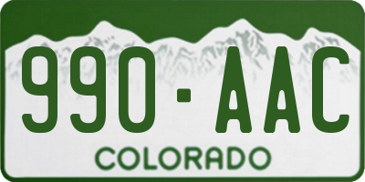 CO license plate 990AAC