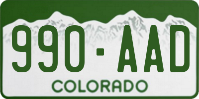 CO license plate 990AAD