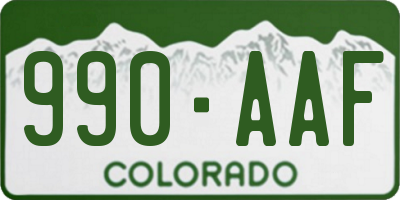 CO license plate 990AAF