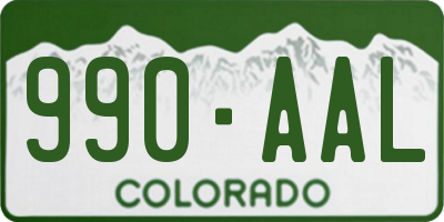 CO license plate 990AAL