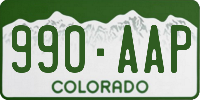 CO license plate 990AAP