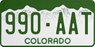 CO license plate 990AAT