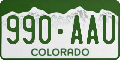 CO license plate 990AAU