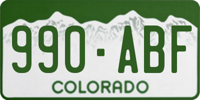 CO license plate 990ABF