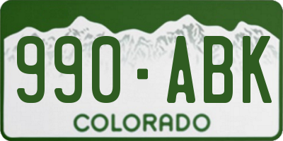 CO license plate 990ABK