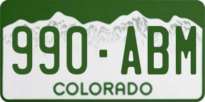 CO license plate 990ABM