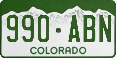 CO license plate 990ABN