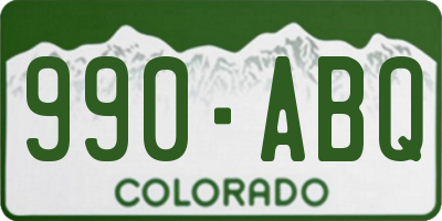 CO license plate 990ABQ