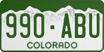 CO license plate 990ABU