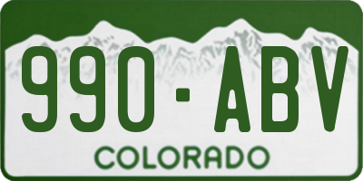 CO license plate 990ABV