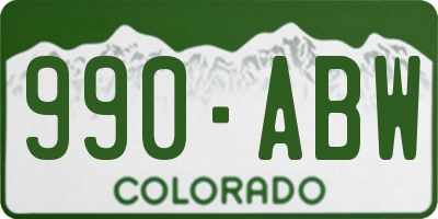CO license plate 990ABW