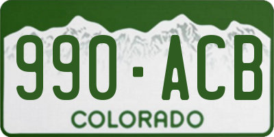 CO license plate 990ACB