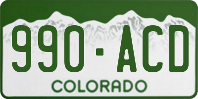 CO license plate 990ACD