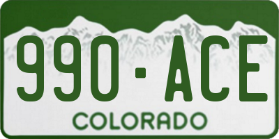CO license plate 990ACE