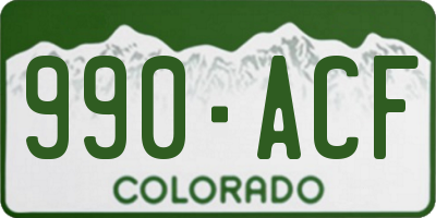 CO license plate 990ACF