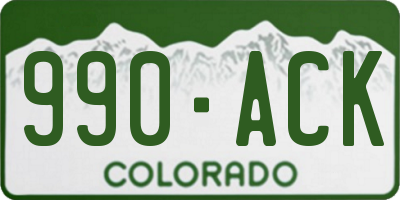 CO license plate 990ACK