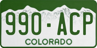 CO license plate 990ACP