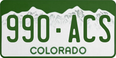 CO license plate 990ACS