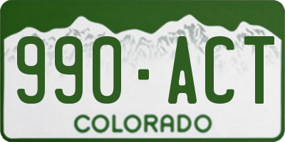 CO license plate 990ACT