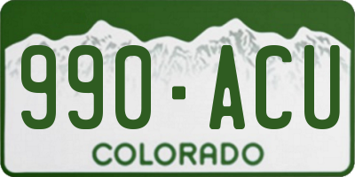CO license plate 990ACU