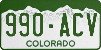 CO license plate 990ACV