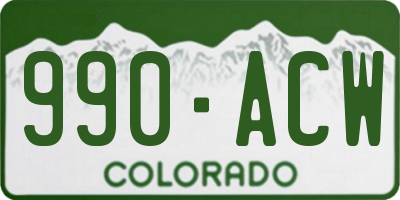 CO license plate 990ACW