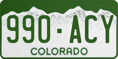CO license plate 990ACY