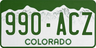 CO license plate 990ACZ