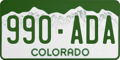 CO license plate 990ADA