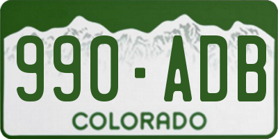 CO license plate 990ADB