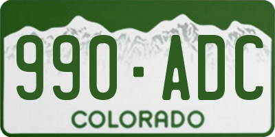 CO license plate 990ADC