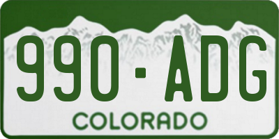 CO license plate 990ADG
