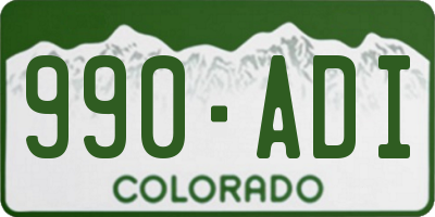 CO license plate 990ADI