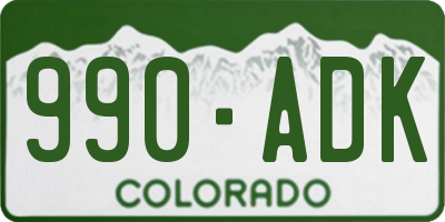 CO license plate 990ADK
